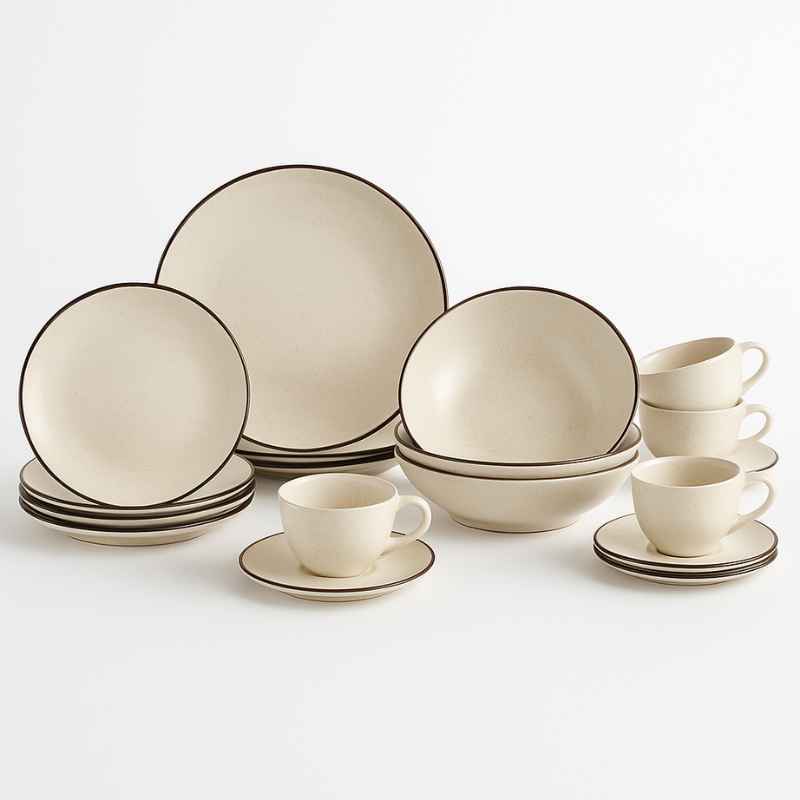 Aparelho de Jantar Oxford Breeze 20 Peças – Edição Beige & Brown