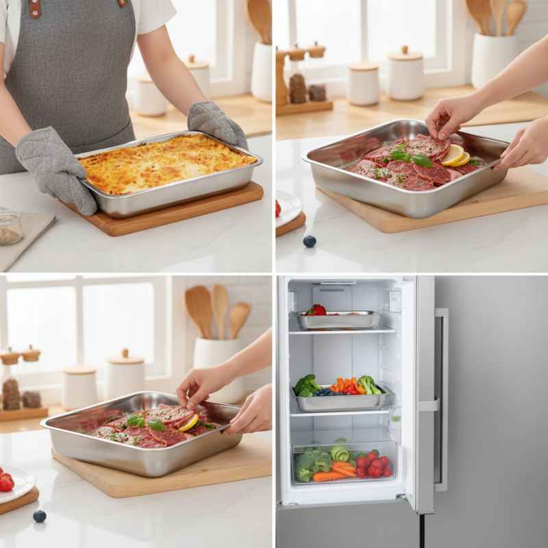Assadeira Inox – Conjunto 3 Peças Retangulares Alta Qualidade - Balashov Brasil