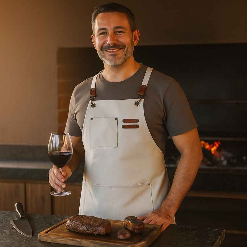 Avental Chef de Cozinha Balashov Premium Cinza - Balashov Brasil