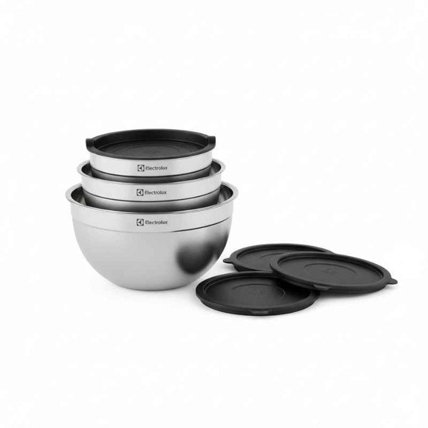 Conjunto de Bowls Inox com Tampa Plástica Electrolux – 3 Peças - Balashov Brasil
