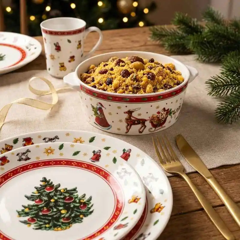 Conjunto de Louça de Natal Alemã 2 Peças – Prato e Bowl - Balashov Brasil