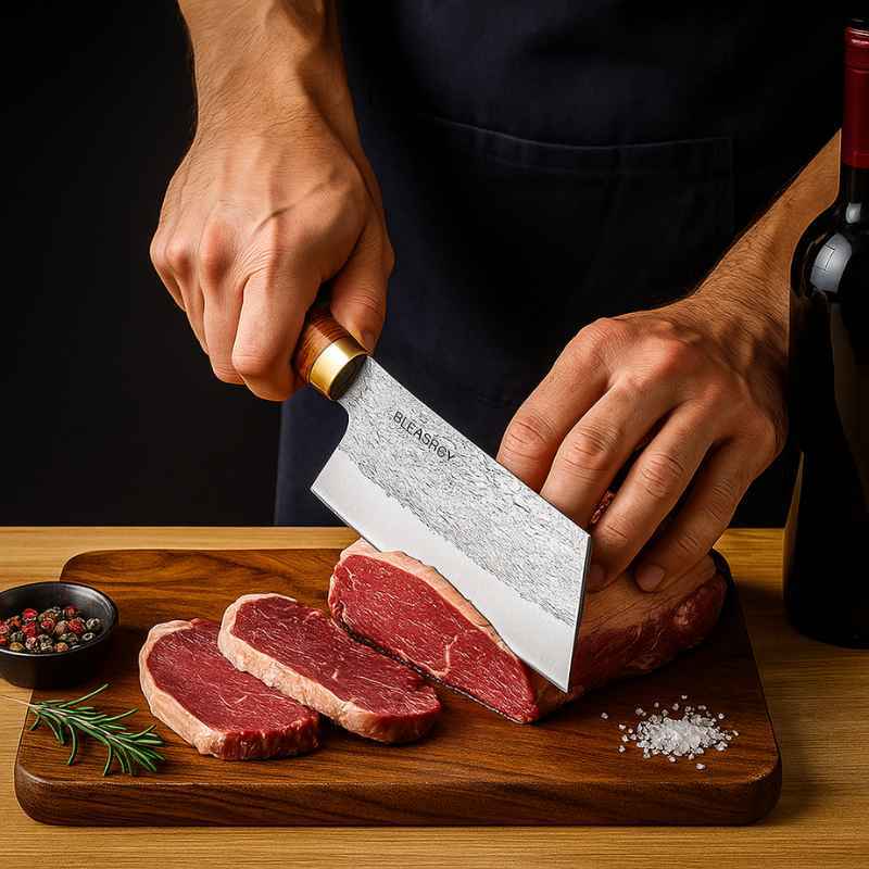 Cutelo Artesanal em Aço Carbono - Faca de Chef Profissional - Balashov Brasil