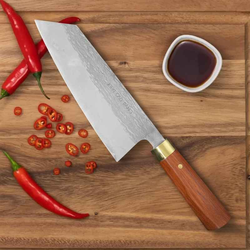 Cutelo Artesanal em Aço Carbono - Faca de Chef Profissional - Balashov Brasil