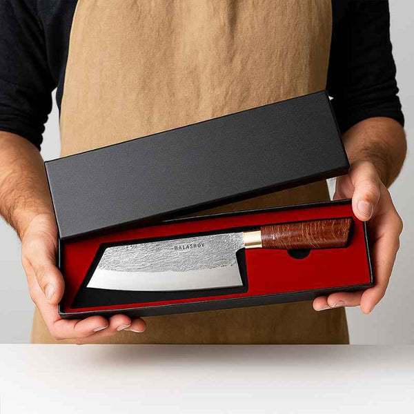 Cutelo Artesanal em Aço Carbono - Faca de Chef Profissional - Balashov Brasil