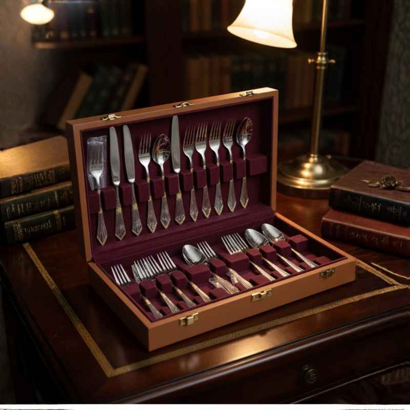 Faqueiro Inox Legado Imperador Dourado Royal 28p 18/10 - Balashov Brasil