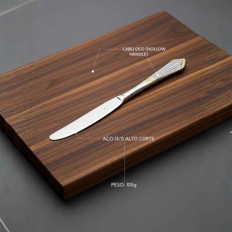 Faqueiro Inox Legado Imperador Dourado Royal 28p 18/10 - Balashov Brasil