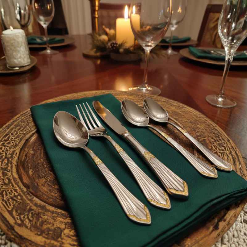 Faqueiro Inox Legado Imperador Dourado Royal 28p 18/10 - Balashov Brasil