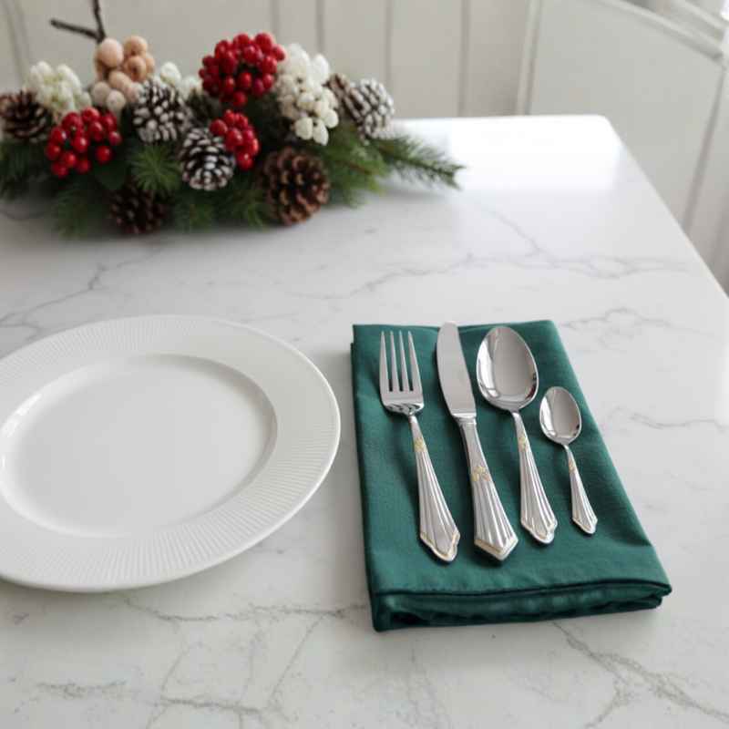 Faqueiro Inox Legado Imperador Dourado Royal 28p 18/10 - Balashov Brasil