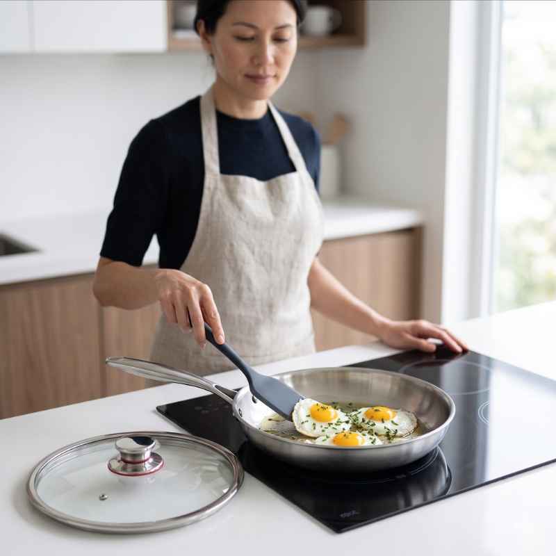 Frigideira Aço Cirúrgico 316 Chef’s Collection com Tampa 26cm - Balashov Brasil