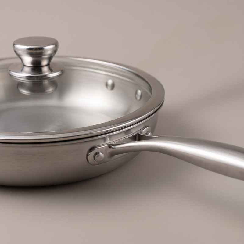 Frigideira Aço Cirúrgico 316 Chef’s Collection com Tampa 26cm - Balashov Brasil
