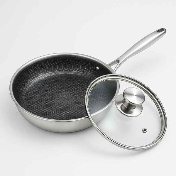 Frigideira Aço Cirúrgico Honeycomb 28cm Com Tampa - Balashov Brasil