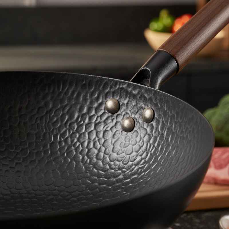 Frigideira de Ferro Fundido Wok  com Tampa de Madeira  32cm - Balashov Brasil