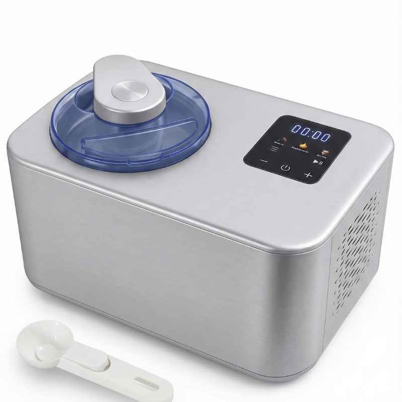Maquina de Sorvete Expressa Inox 1,2L com Compressor — Gelatos, Sorbets, Açaí e Frozen Yogurt na Hora - Balashov Brasil