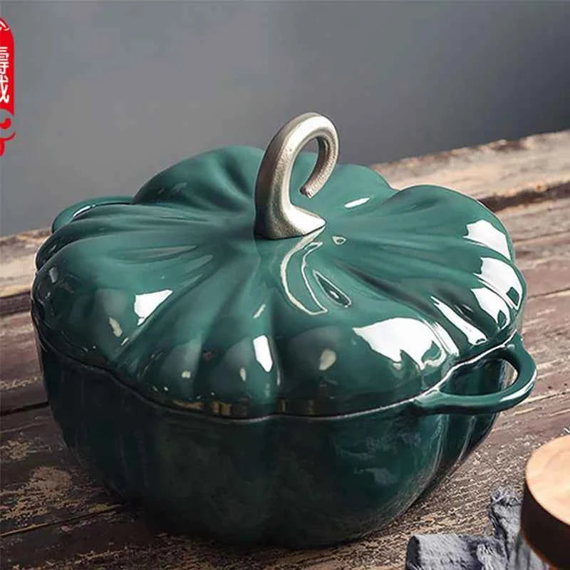 Panela Abóbora de Ferro Fundido Esmaltado 24cm - 3,7L