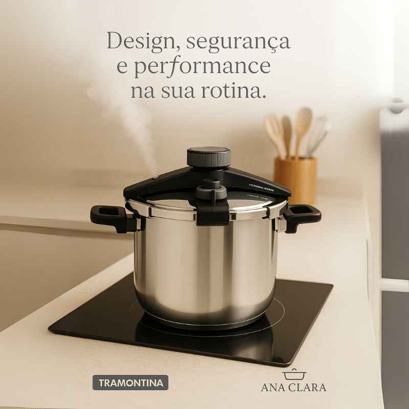 Panela de Pressão de Inox Premium 6L - Segurança e Eficiência