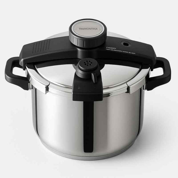 Panela de Pressão de Inox Premium 6L - Segurança e Eficiência