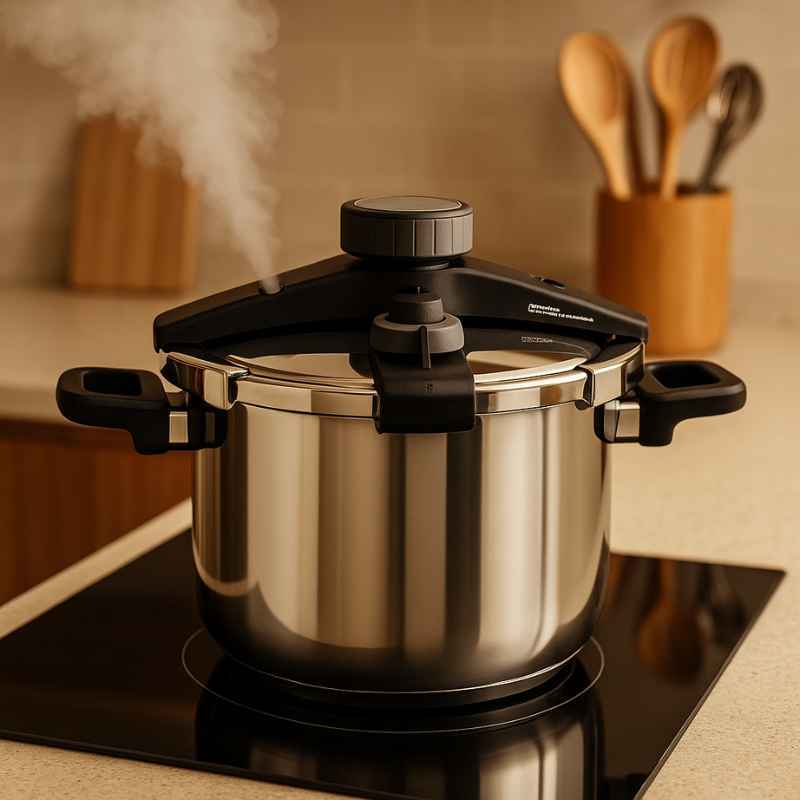 Panela de Pressão de Inox Premium 6L - Segurança e Eficiência