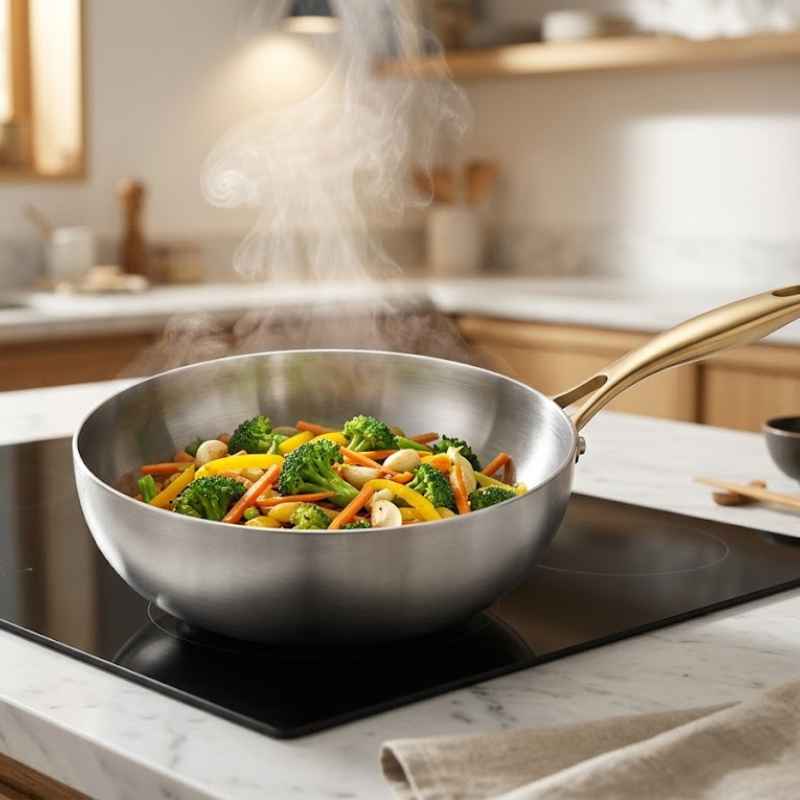 Panela Wok Aurora Professional 316 – Aço Cirúrgico 7-Ply (30cm) - Balashov Brasil
