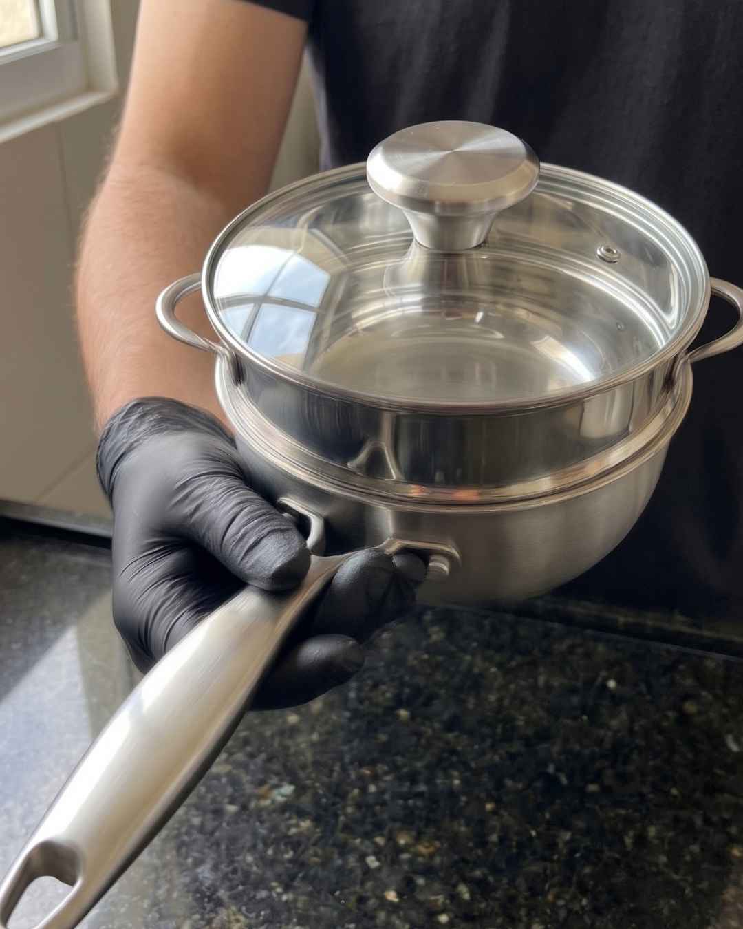 Panela de Aço Cirúrgico 3 em 1 Premium Balashov 22cm
