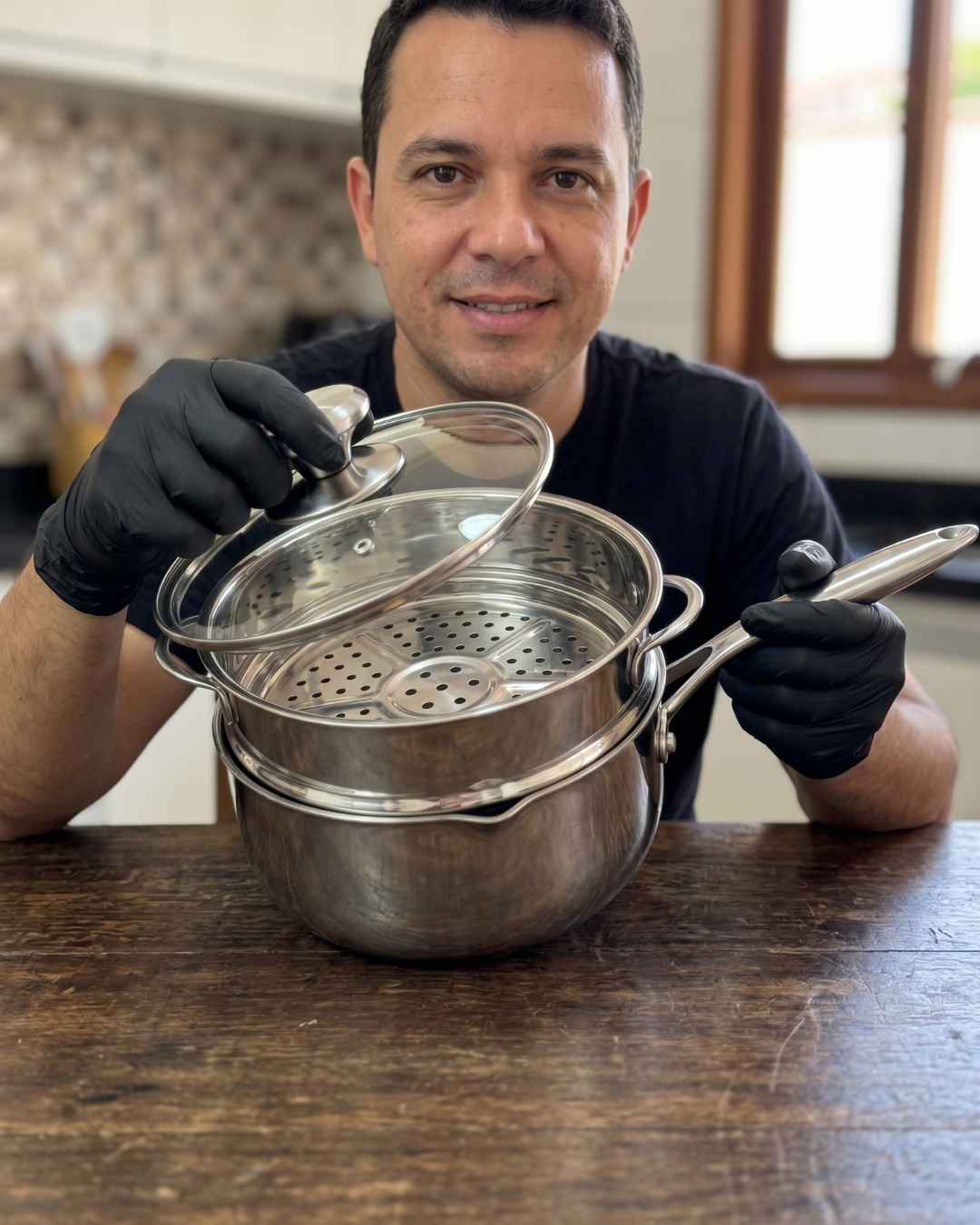 Panela de Aço Cirúrgico 3 em 1 Premium Balashov 22cm