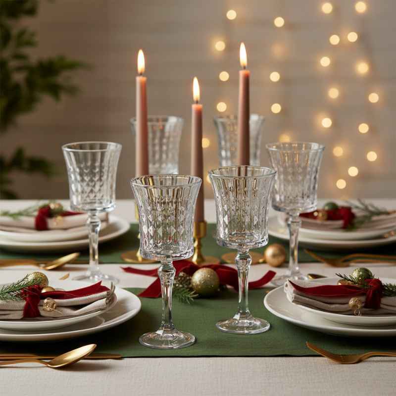 Taça de cristal lapidado 260ml Luxo Transparente Royal