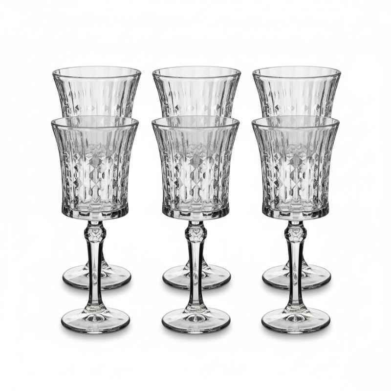 Taça de cristal lapidado 260ml Luxo Transparente Royal