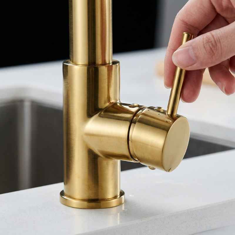 Torneira Gourmet Monocomando Chef's Gold com Mola Dupla Função - Balashov - Balashov Brasil